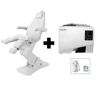 PACCHETTO RISPARMIO Podo & White: sedia podologica elettrica Cubo + Autoclave classe B 8 litri Kinefis Experience + Distillatore d'acqua PACCHETTO RISPARMIO Podo & White: sedia podologica elettrica Cubo + Autoclave classe B 8 litri Kinefis Experience + Distillatore d'acqua
